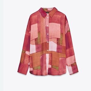 Zara Multicolor Abstract Blouse